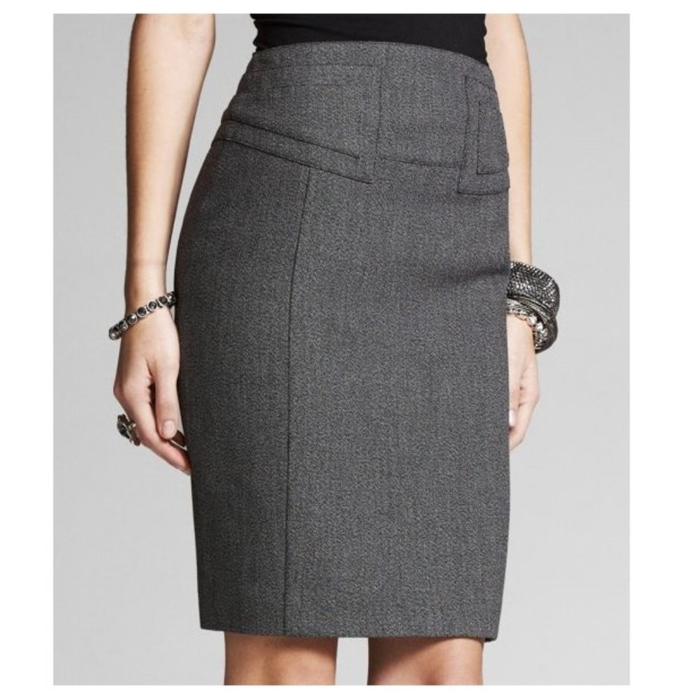 Express High Waist Pencil Skirt Gray Business Office Professional Size 0